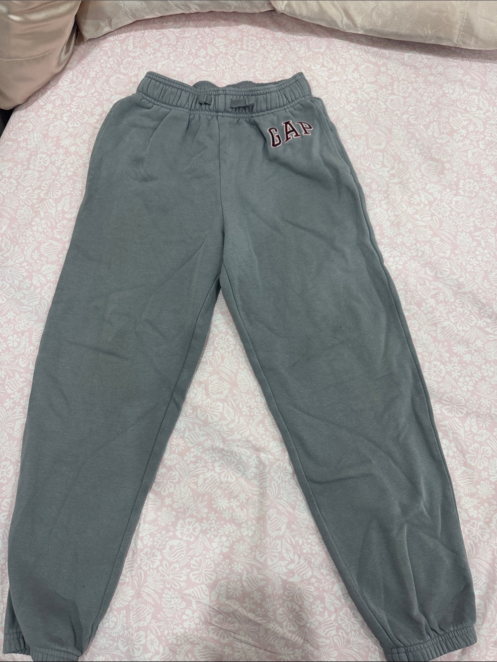 GAP Kids Gray Jogger Sweatpants with Orange & Black Logo